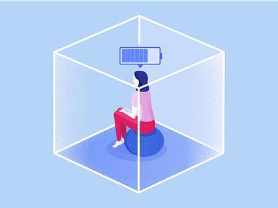 Recharge charging girl illustration introvert person recharge sitting woman
