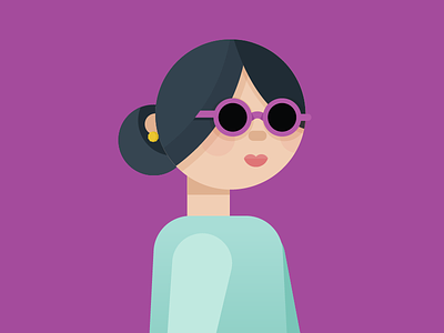A girl earrings girl illustration sunglasses