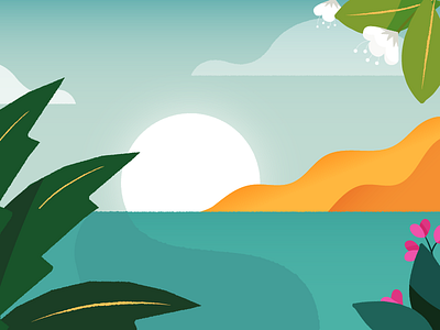 Holidays beach break holidays illustration landscape plants tropical