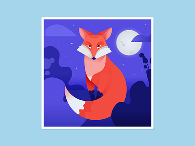 Mr Fox (and a process video) animal childrens book fox illustration night