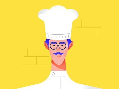 Oui, Chef. character chef illustration person yellow