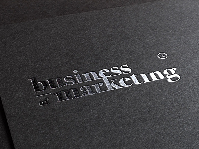 Raconteur Business of Marketing Logo branding design foil graphic logo print