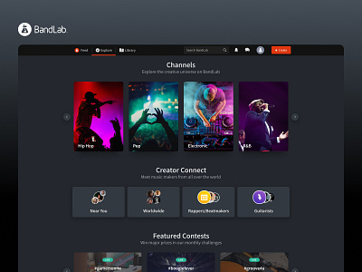 BandLab Dark Mode dark mode dark theme dark theme ui dark ui feed music app