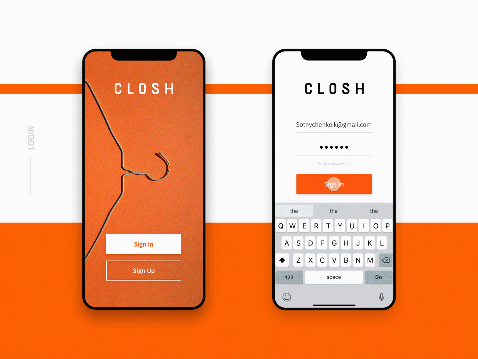 CLOSH | Renting Clothes App Design animation app branding design flat minimal ui ux web