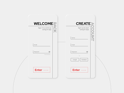 Sign In/Up screens | Daily UI #001 app branding design flat login form minimal mobile app design mobile ui sign in screen sign up screen typography ui ux