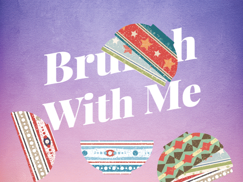 Brunch With Me! 2d ae after effects animation bowl design illustration newton typography vector vintage