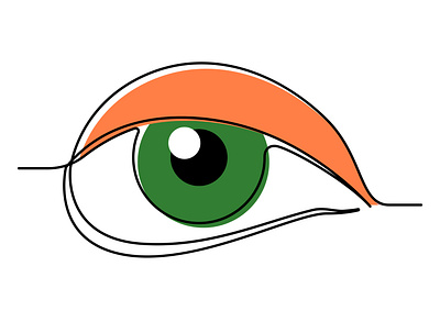 Vector eye in graphic style art emblem eye eyeball eyelid front green icon iris logo open orange outline outlines path pupil road sign symbol vector