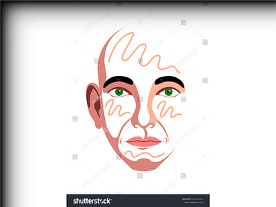 Vector man in graphic style bald boy cheekbones cheeks ear eyebrow eyelid eyes face forehead front guy half head lips man minimal mouth nose view