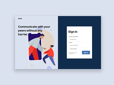 Week #01 - Gasp Messaging Client design illustration ui web