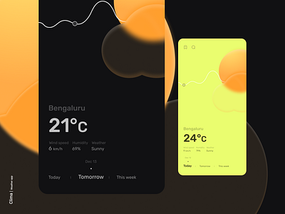 Clima - Weather app android app clouds design flat glassmorphism graph humidity icon illustraion logo menu minimal search sun temperature tracker ui ux weather
