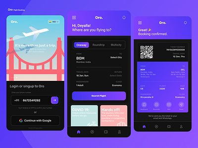 Oro Flight Booking By Deyalla On Dribbble