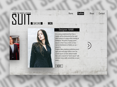 Suit Women Web Design graphic design suit uidesign webdesign women women fashion