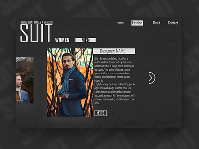 Suit Men Web Design fashion graphicdesign men men fashion suit webdesig