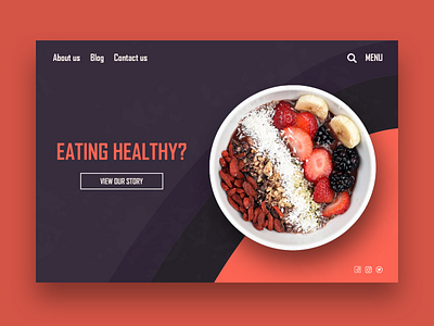 Eating Healthy? design diet eat food fruit graphicdesign health pink purple ui webdeisgn