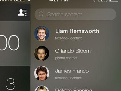 Contacts - Cutt app app contacts cutt ios ios 7 iphone ui ux