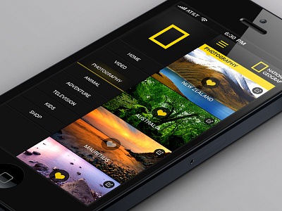 National Geographic App - concept app concept geography ios national nature places ui ux