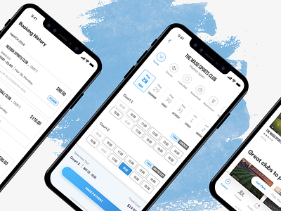 Court Booking booking court date picker history ios iphone x payment sports time