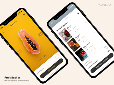 Fruit Basket billing cart checkout fruits iphone mobile app payment shopping ui