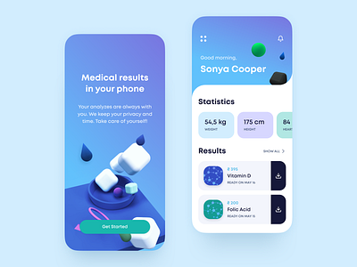 Medical results in your phone - App concept healthcare ios mobile app ponee ui design ux design