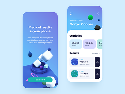 Medical results in your phone - App concept healthcare ios mobile app ponee ui design ux design