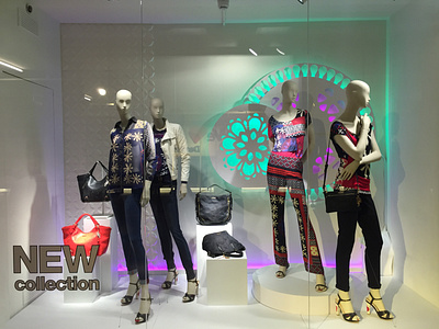 "Rosetones" Window Display cutout design desigual light mannequin texture window windowdisplay windowdisplaydesign