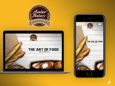Amber Bakery - Web Redesign 2018 art bakery bakery logo branding design flat food graphic art graphic arts icon illustration ios logo minimal mobile modern simple typography web website
