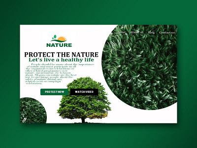 Protect The Nature Website Concept - 2018 art branding design flat graphic art graphic arts healthy illustration logo minimal modern nature nature logo protect protectthenature simple web website website banner website concept