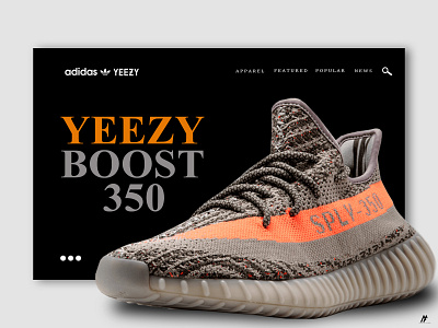 YEEZY 350 WEBSITE INTERFACE CONCEPT - 2018 350 adidas art branding design flat graphic art graphic arts illustration logo minimal modern simple ui ux web website website banner website concept yeezy