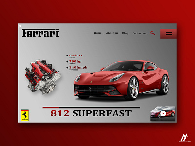 FERRARI WEBSITE CONCEPT - 2018 art branding design ferrari flat graphic art graphic arts illustration logo minimal modern red red and black simple ui ux web website website banner website concept