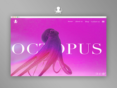 OCTOPUS WEBSITE CONCEPT - 2018 art design flat graphic art graphic arts icon illustration interface logo minimal modern octopus simple ui ux web webdesign website website banner website concept