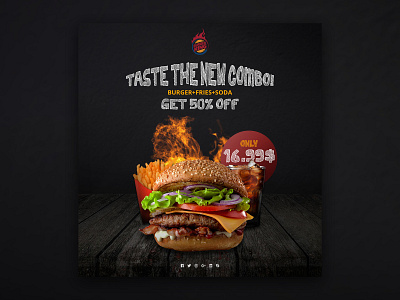 BURGER KING OFFER - 2018 art branding burger burger king design flat food foodporn graphic art graphic arts icon illustration logo minimal modern poster simple typography web website