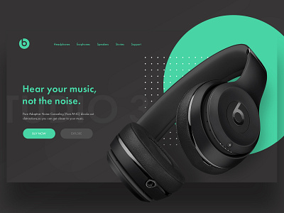 BEATS STUDIO 3 PRESENTATION - 2019 beats beats by dre branding design flat headphones illustration logo minimal modern simple typography ui ux vector webdesign website website banner website concept website creator