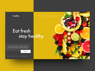 Remake Healthy Food Web Design - 2019 art branding concept design flat food food and drink food art graphic art graphic arts healthy food icon illustrated logo illustration minimal modern remake web webdesign website banner