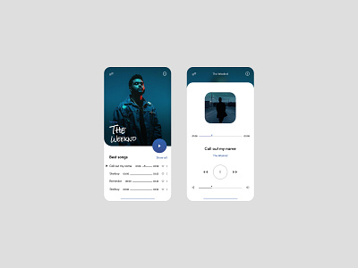 Music Player Design - 2019 app app design design flat illustration logo minimal mobile mobile app modern music music album music app simple the weeknd ui ux vector web website
