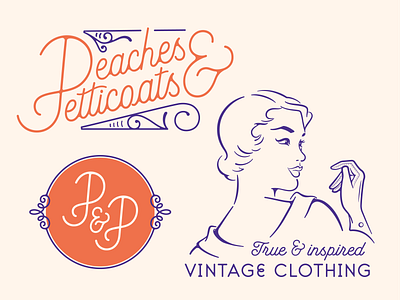 Peaches & Petticoats Logo, v1