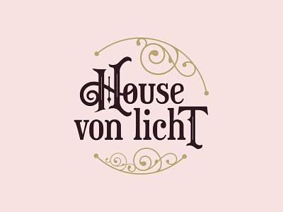 House von Licht branding design elegant font logo pink swirls victorian