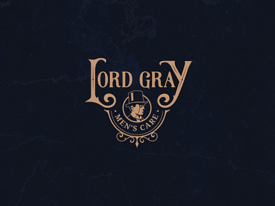 Lord Gray beauty brand branding design elegant font gentleman logo lord gray man men skincare swirls victorian victorian type