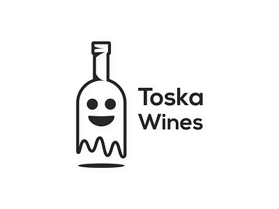 Toska-Wines bottle branding design ghost icon illustraion logo logo design minimal minimalist logo simple symbol ui vector vector art wine winery