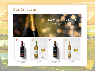 Winery - Our Products branding creative daily ui design flat graphic design landing page design layout marketing minimal modern photoshop redesign ui ui design ux vintage web design website wine