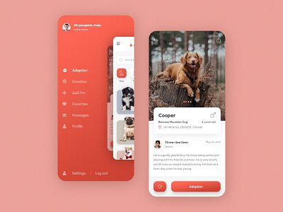 Animal Rescue App - UI & UX Design animal app app design appui concept creative design flat graphic design minimal mobile mobile ui rescue ui ux