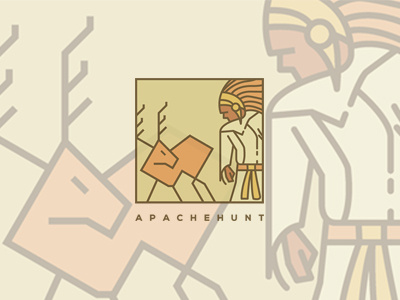 Apachehunt apache hunt line logo minimalist moderen