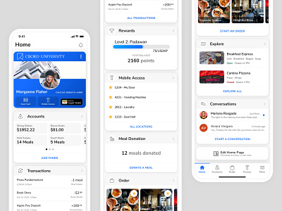 College Student App Home Page apple college dashboard get mobile pay product design redesign student university wallet