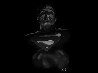 Blax Superman acrylic acrylics comic art comic book art comics dc comics illustration painting superhero superman