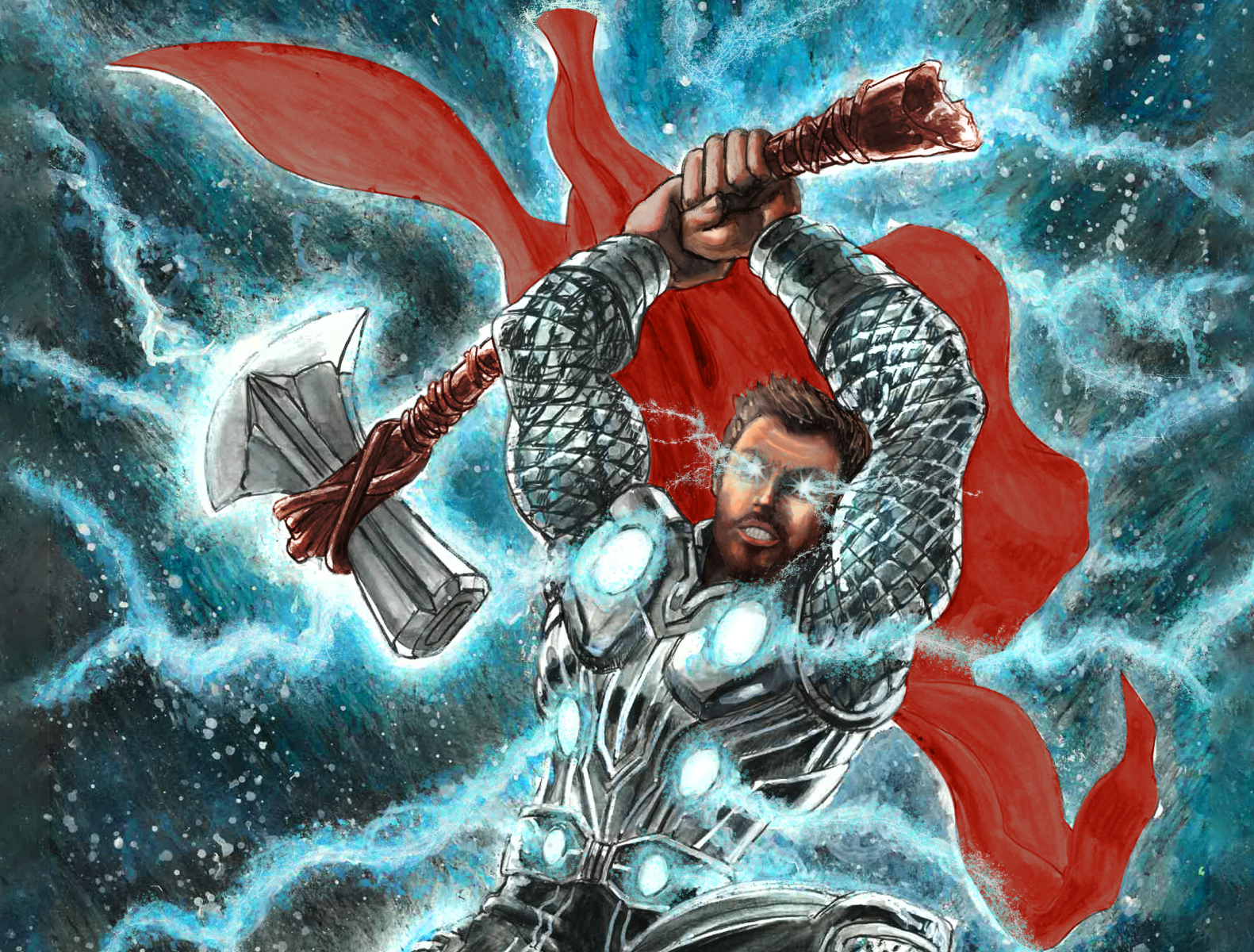 Thor with Stormbreaker and Mjolnir by dog0fthunder on DeviantArt
