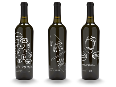 Wine Label - Life on Mars branding design illustration