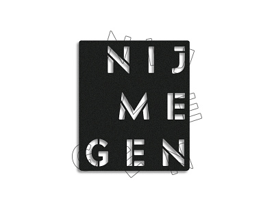 Nijmegen, Netherlands adobe ilustrator black and white city cut out design typography