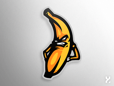 Banana design esport logo mascot xndrew