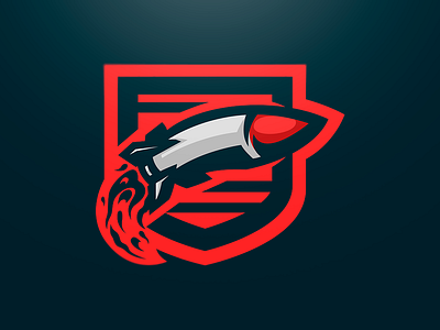 Rocket design esport illustration logo mascot rocket vector xndrew