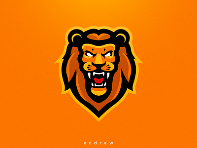 Lion logo angry animal design esport illustration lion logo mascot vector xndrew