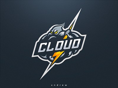 Cloud logo angry branding cloud design esport illustration logo mascot vector xndrew